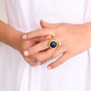 Dark blue becca ring by Susan Shaw